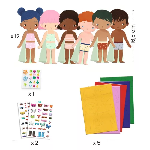 Djeco Papírbaba öltöztető - Fiúk-lányok - Soft dress-up