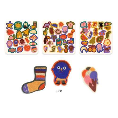 Djeco Matricák - Tréfálkozók! 60 filcmatrica - The silly ones!