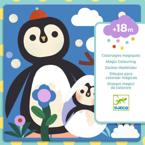 Djeco Vízzel színező készlet - Kukucs! Állatbébik a világ tájairól - Peekaboo! Baby animals around the world