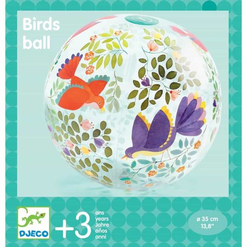 Djeco Felfújható labda, ∅ 35 cm - Madárkák - Birds ball