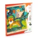 Djeco Fa puzzle - Dzsungel puzzle, 12+3 db-os - Puzzlo Jungle