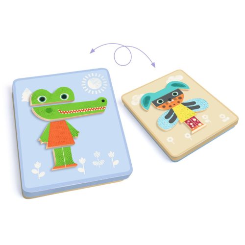 Djeco Mágneses képkirakó - Variációk 12 állatra - Inzebox Mix Animals