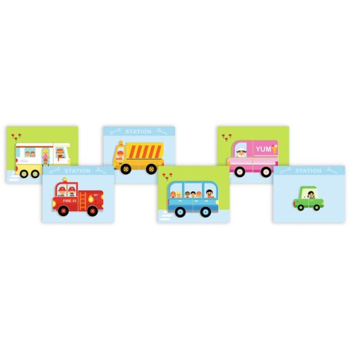 Djeco Mágneses képkirakó - Variációk 12 járműre - Inzebox Vehicles