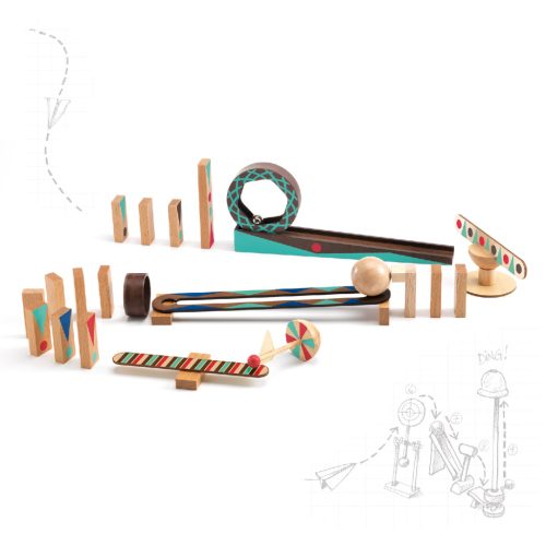 Djeco Építőjáték - Sokasodó gördülő, 28 db-os - Zig and Go - Roll