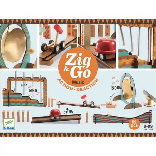 Djeco Építőjáték - Sokasodó muzsikáló, 52 db-os - Zig and Go - Music