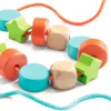 Djeco Fűzős játék - Színes fűzhető faformák - Filacolor