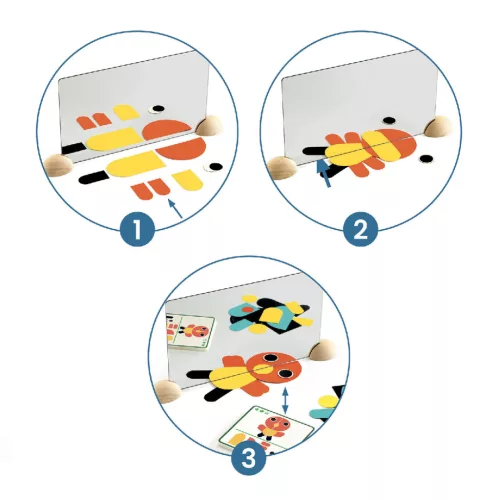 Djeco Képkirakó - Tükröző állatfigurák - Ze Mirror Animals