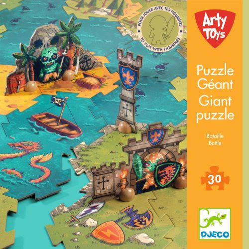 Arty Toys Óriás puzzle - Kalóz és lovag birodalom, 30 db-os - Giant puzzle-Battle