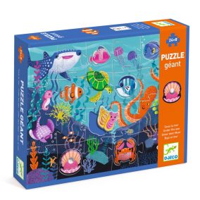   Djeco Óriás puzzle - Tengerlakók, 24+8 db-os - Taktilo sea