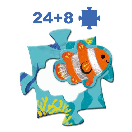 Djeco Óriás puzzle - Tengerlakók, 24+8 db-os - Taktilo sea