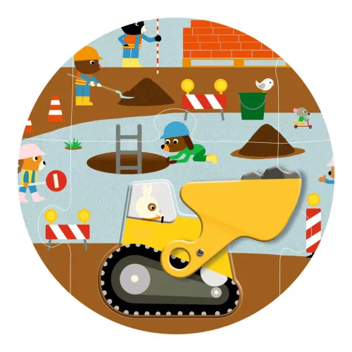 Djeco Óriás puzzle - Építkezés, 12+5 db-os - Construction site