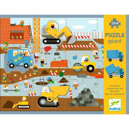 Djeco Óriás puzzle - Építkezés, 12+5 db-os - Construction site