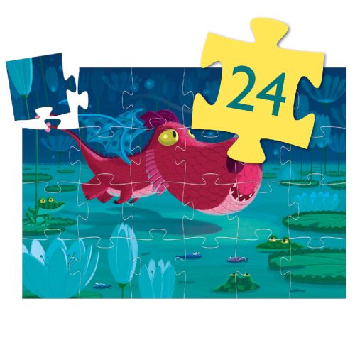 Formadobozos puzzle - Cuki sárkány, 24 db-os - Edmond the dragon