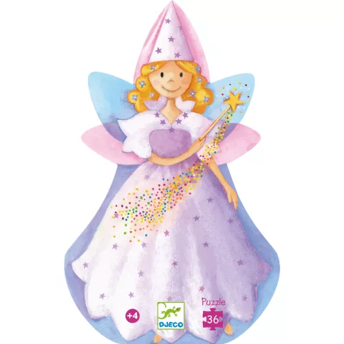 Djeco Formadobozos puzzle - Tündér és az egyszarvú, 36 db-os - The fairy and the unicorn