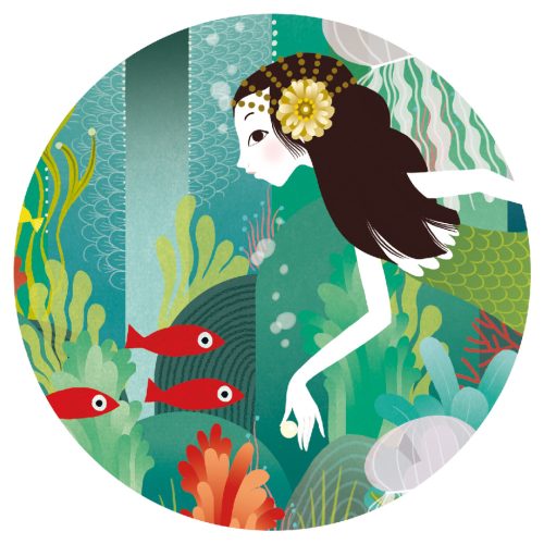 Formadobozos puzzle - Gyöngyhalász lányka, 54 db-os - Aquadic paradise