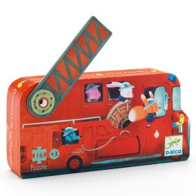   Djeco Formadobozos puzzle - A tűzoltóautó, 16 db-os - The fire truck 