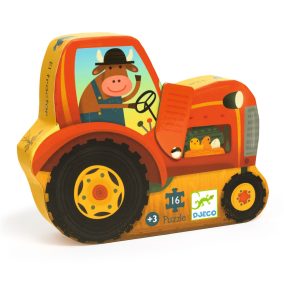 Djeco Formadobozos puzzle - Traktor, 16 db-os - The tractor