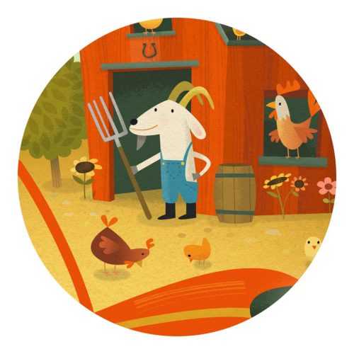 Djeco Formadobozos puzzle - Traktor, 16 db-os - The tractor