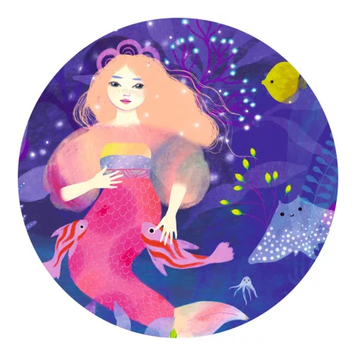Djeco Formadobozos puzzle - Ella a sellő, 36 db-os - Ella, the mermaid