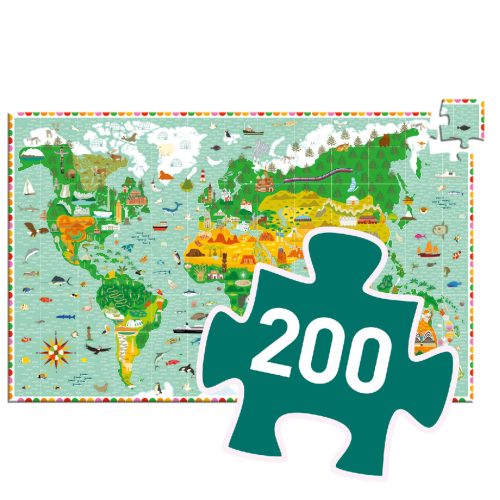 Megfigyeltető puzzle - Lenyűgöző világ, 200 db-os - A round the world + booklet
