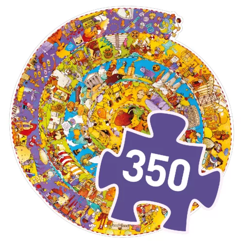 Djeco Megfigyeltető puzzle - Történelem, 350 db-os spirál puzzle - History + booklet