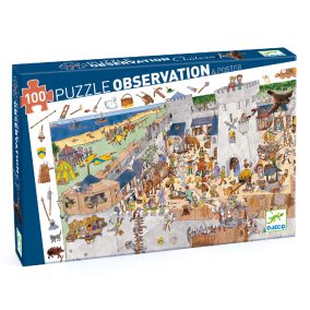   Djeco Megfigyeltető puzzle - Bevehetetlen vár, 100 db-os - Fortified castle