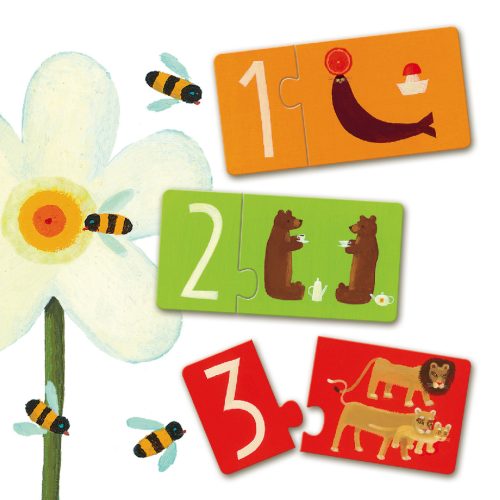 Djeco Párosító puzzle - Számok, 20 db-os - Numbers