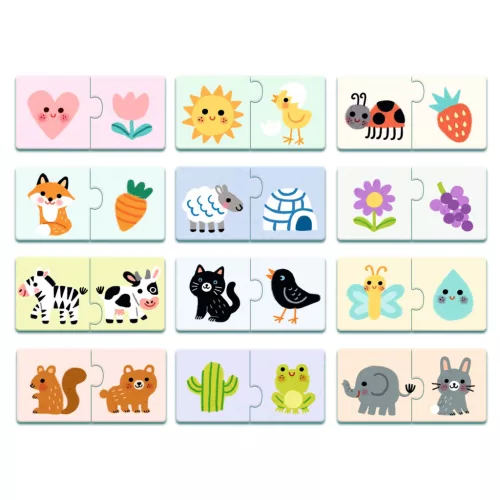 Djeco Párosító puzzle - Színpárosító, 24 db-os - Colours