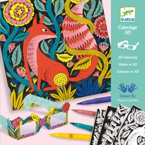   Djeco Festés és színezés filctollal - Fantázia kerekerdő 3D - Fantasy forest 3D