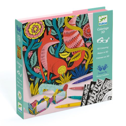 Djeco Festés és színezés filctollal - Fantázia kerekerdő 3D - Fantasy forest 3D