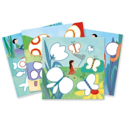 Djeco Mintázatok színesceruzával - Egy nap vidéken - A day in the countryside