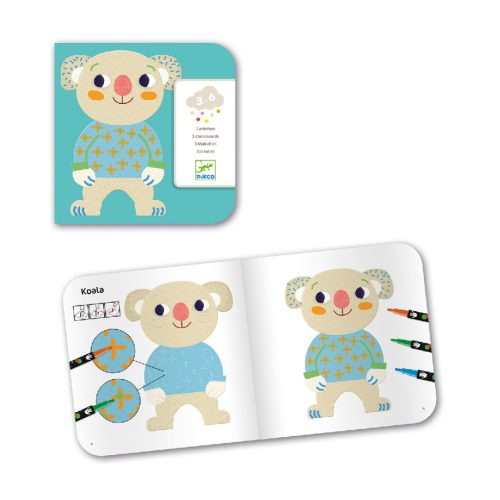 Djeco Mintázatok letörölhető krétatollal - Csinoskák - Cuties