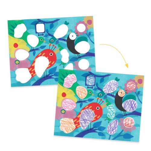 Djeco Színezés sablonokkal - Kismadár és társai - Birdie and Co