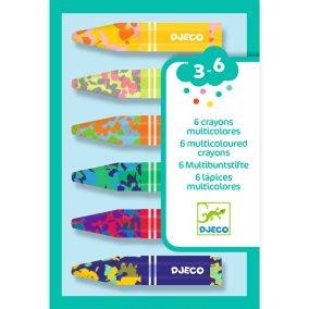   Djeco Viaszkréta készlet - 6 kréta kölönböző színekből összeállítva - 6 multicoloured crayons