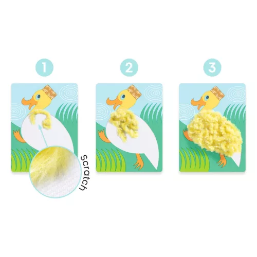 Djeco Kollázs műhely - Kalapos állatkák gyapjúval és tépőzárral - Wool and Velcro - With hats