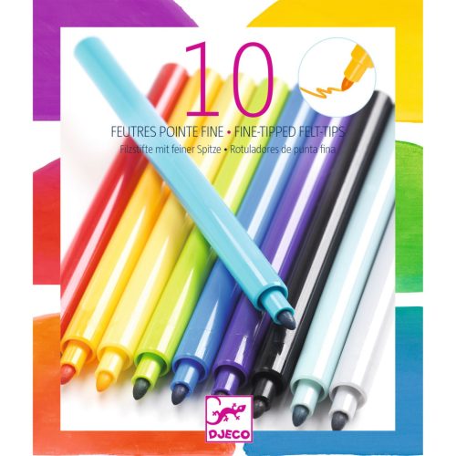 Filctoll készlet - Szivárvány, 10 színű - Rainbow