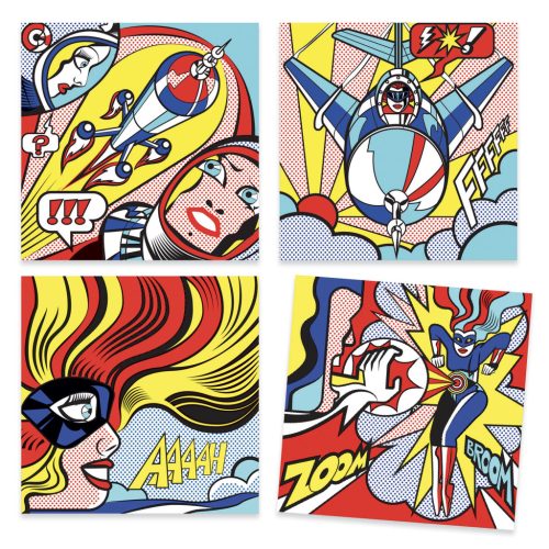 Djeco Művészeti műhely - Szuperhősök - Inspired by Roy Lichtenstein - Superheroes