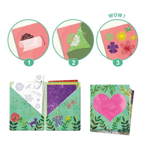 Djeco Artistic Patch - Csillámminta készítés - Virág szirmok - Collages - Petals