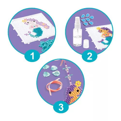 Djeco Artistic Aqua - Vizes gyöngykirakó képkészítő - Tengervarázs - Sea charm