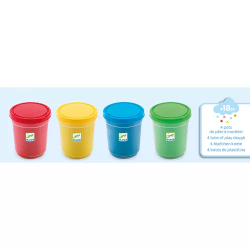 Djeco Gyurma - 4 szín pillegyurma - 4 tubs of play dough
