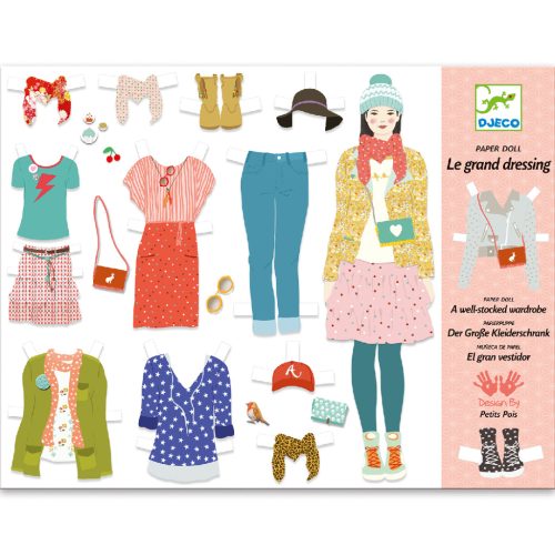 Djeco Papírbaba öltöztető - Hatalmas gardrób – One big dressing room 