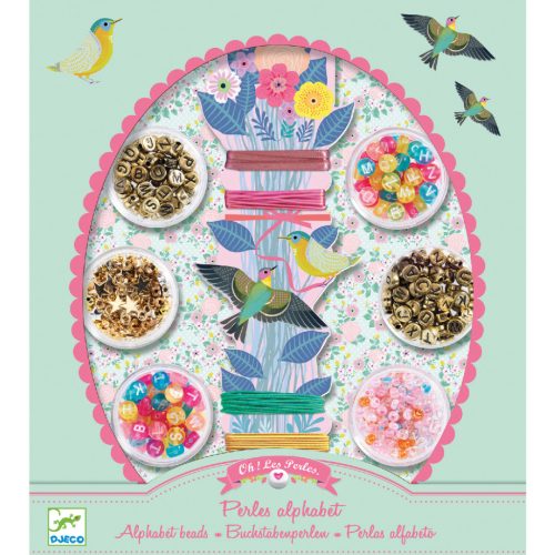 Djeco Ékszerkészítő készlet - Betű gyöngyök - Alphabet beads
