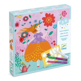   Djeco Színezés és mintakészítés varázsfilccel - Méri szép ruhái - Marie's pretty dresses