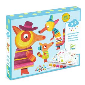   Djeco Művészeti műhely, festés - A róka család, bábok - The fox family