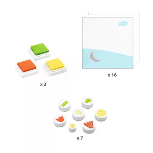 Djeco Kreatív nyomdakészlet - Virágokkal - With flowers