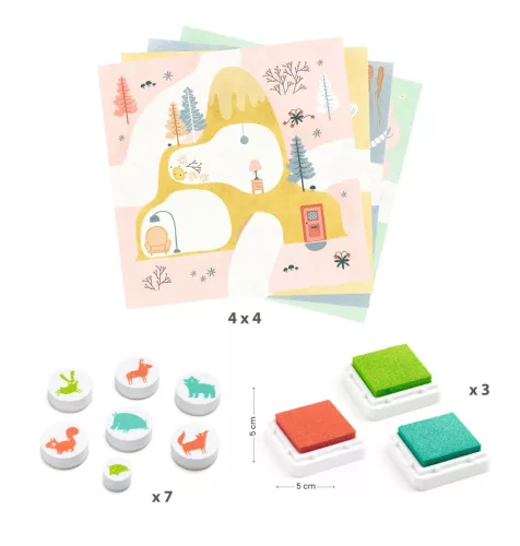 Djeco Kreatív nyomdakészlet - Erről-arról - Out and about