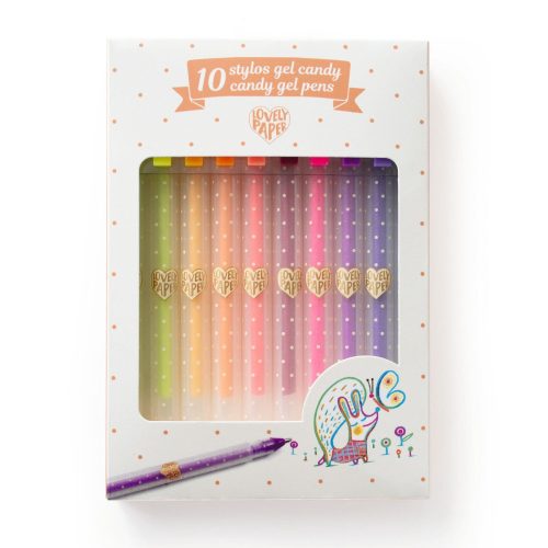 Djeco zseléstoll készlet - 10 pasztell szín - 10 candy gel pens