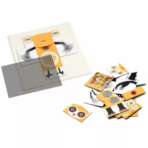 Djeco Optikai puzzle - Kinoptik Animonster - 25 db-os