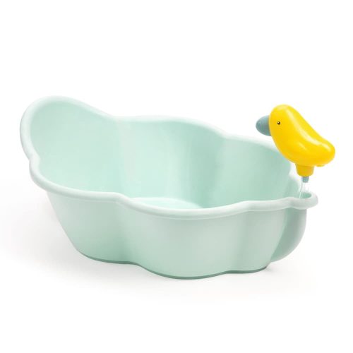 Djeco Fürdőkád játékbabáknak - Kék, sárga madárral