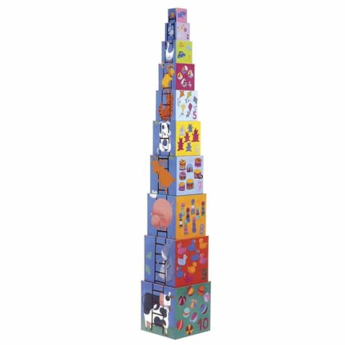 Djeco Toronyépítő kocka - Mulatságos építő - 10 funny blocks